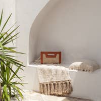 Rattan Tan Clutch