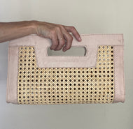 Rattan Blush Leather Clutch