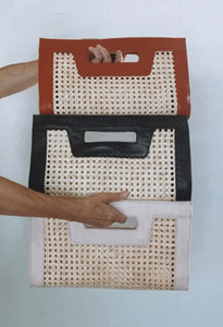 Rattan Tan Clutch