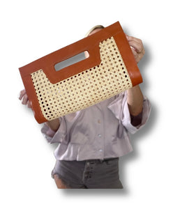 Rattan Tan Clutch